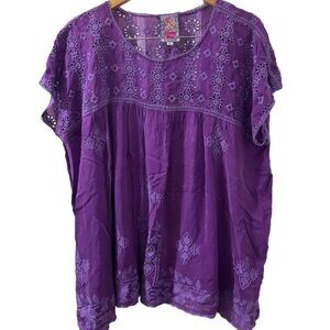 Johnny Was Violet Embroidered Blouse